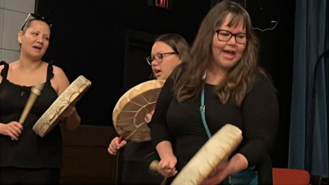 Mel's family drumming