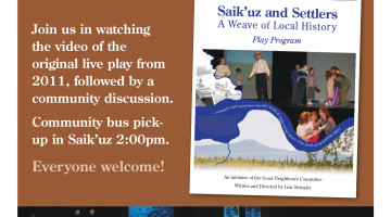 Vanderhoof Centennial Reconciliation Event: Screening of Saik’uz and Settlers